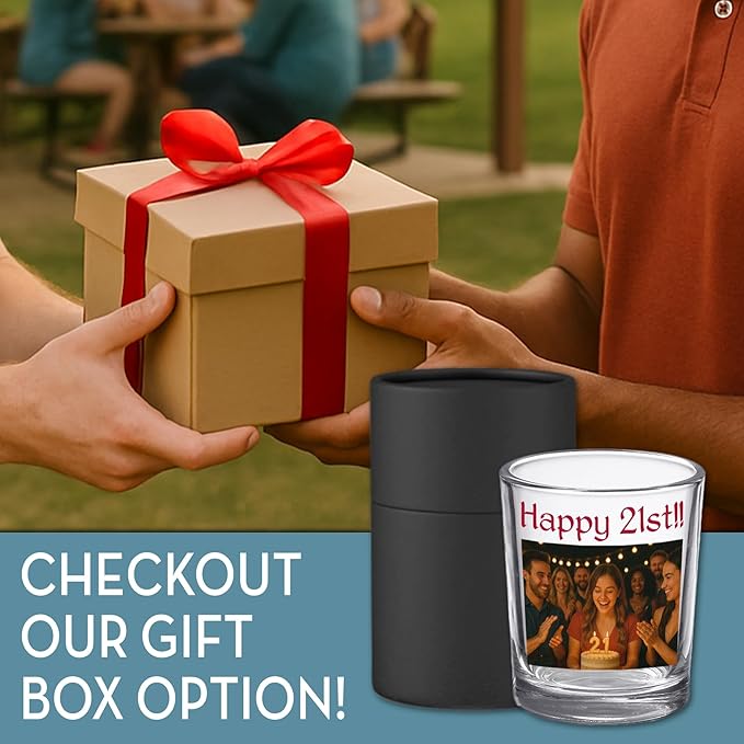 21st Birthday Custom Shot Glass 2.5oz, Personalized Picture Funny Party Favor - Image 6