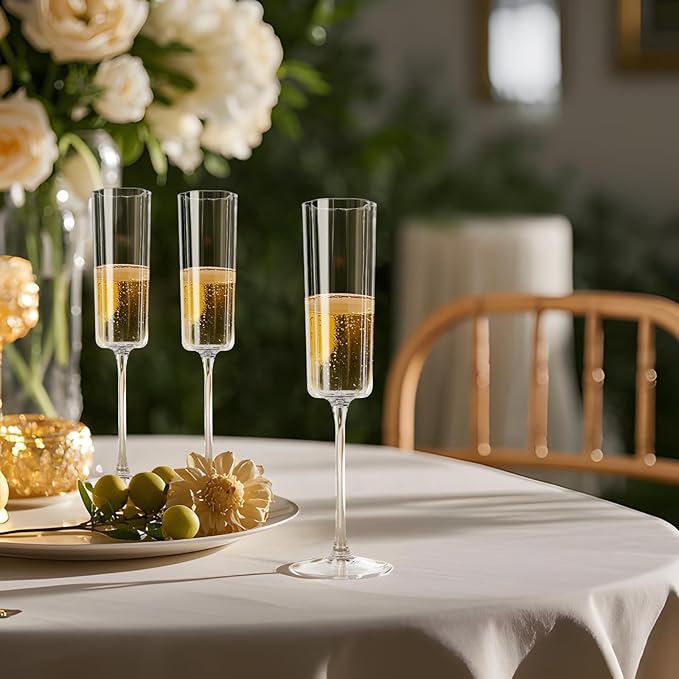 Ciaell 24 Pack Plastic Champagne Flutes - 6 Oz Flower Wavy Champagne Plastic - Image 7