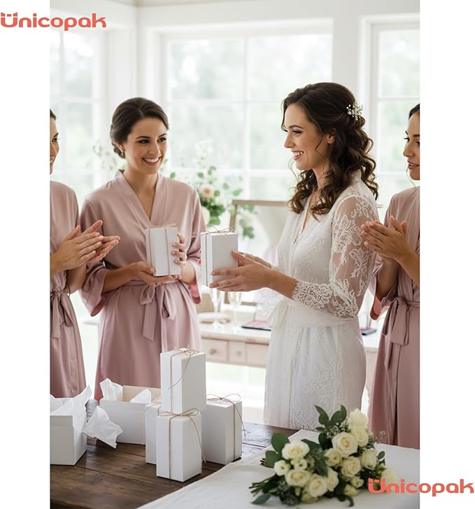 UnicoPak 10 Pack 3x3x6 Gift Boxes Bulk White Small Gift Boxes - Image 8