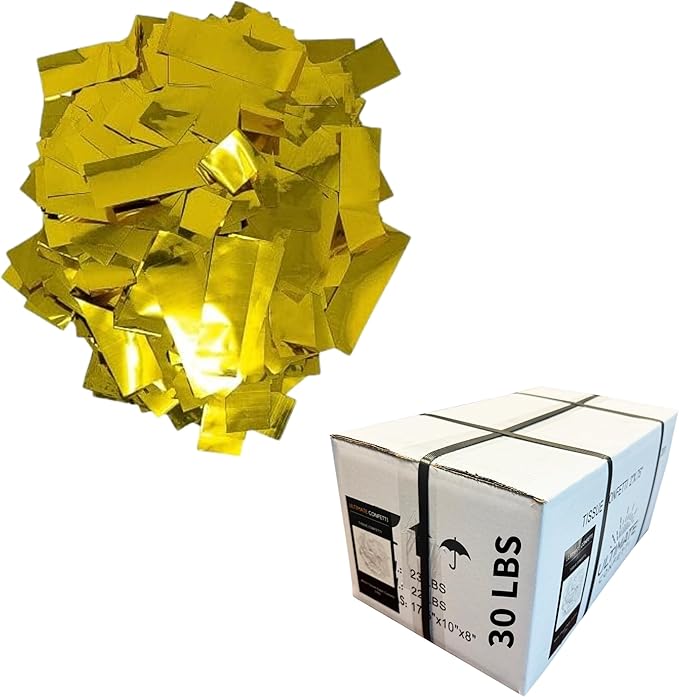 Ultimate Confetti, Rectangular Gold Mylar Shiny Foil Metallic Confetti by UltimateConfetti