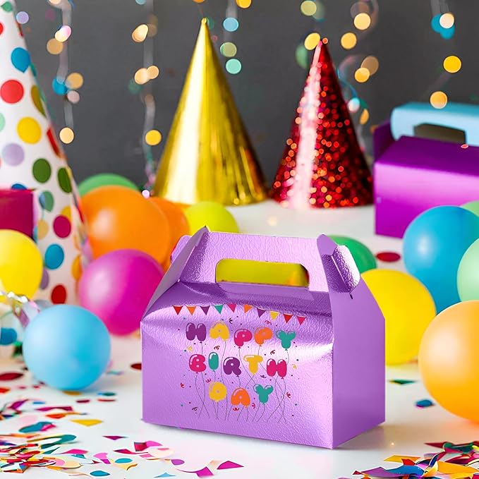 UnicoPak 30 Pack Glossy Purple Gable Treat Boxes, Party Favor Boxes, Gift Boxes - Image 3