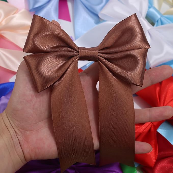 Brown Solid Satin Ribbon 1-1/2 Inch 25 Yards Solid Polyester Fabric Ribbon - Image 6