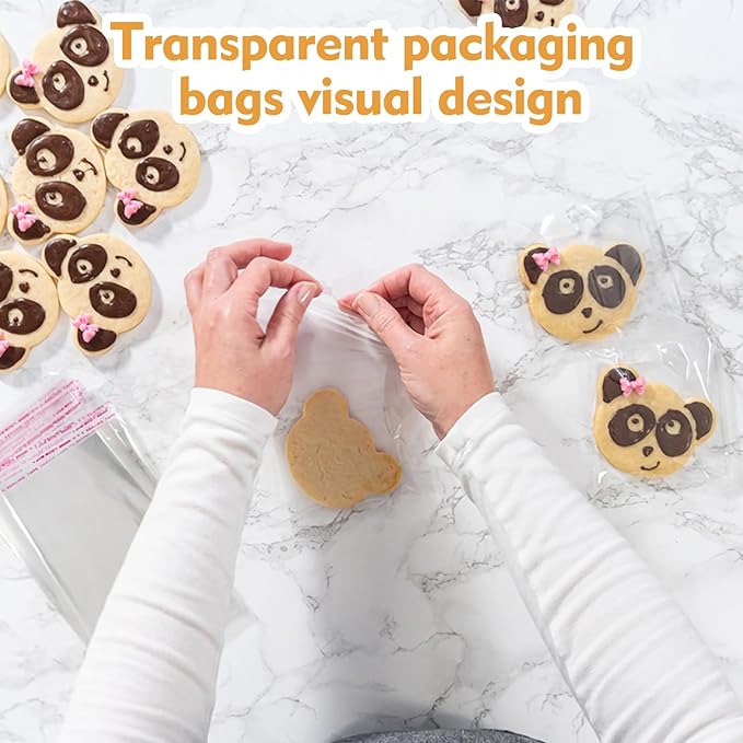 200 Pcs Clear Cellophane Bags 4 x 6 inches Cookie Bags, Self Sealing Cellophane - Image 5