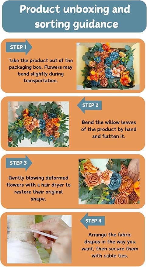 Artificial Wedding Arch Flowers Kit, Ceremony Decoration, Floral Outdoor Party - Image 5