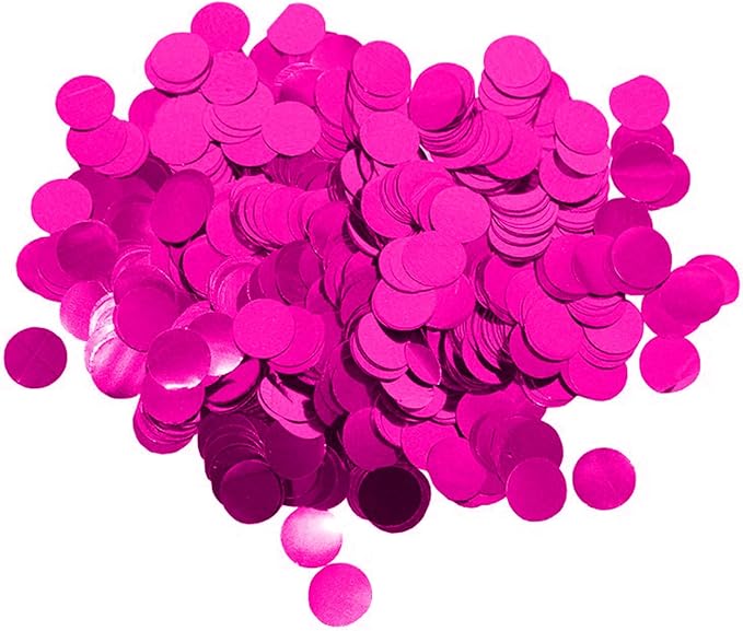 Pink Foil Confetti, Round Dots Glitter Table Confetti, Sparkling by Tim%26Lin