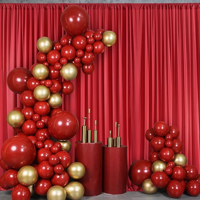 10 ft x 20 ft Wrinkle Free Red Backdrop Curtain - Image 7
