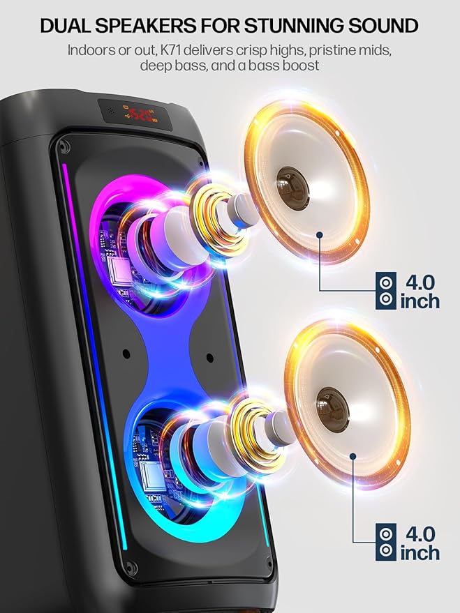 Karaoke Machine for Adults, Portable Bluetooth Speaker - Image 3