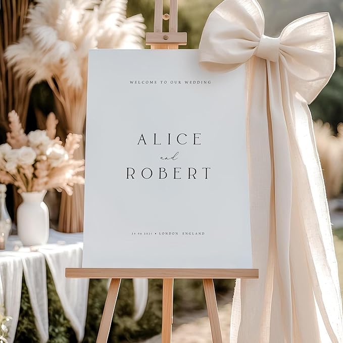 Welcome Wedding Sign Personalized, Minimalist Wedding Sign Decorations Signage - Image 2