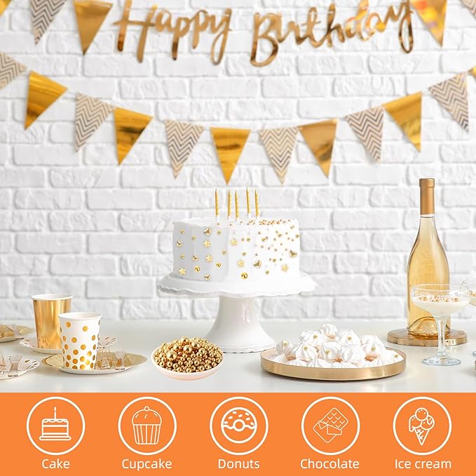 Kasvan Gold Pearl Sugar Sprinkles, 6 Sizes Mix - Image 3