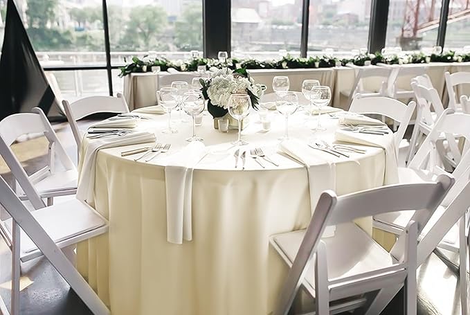 12 Pack 120 Inch Round Tablecloth, Washable Tablecover - Image 5