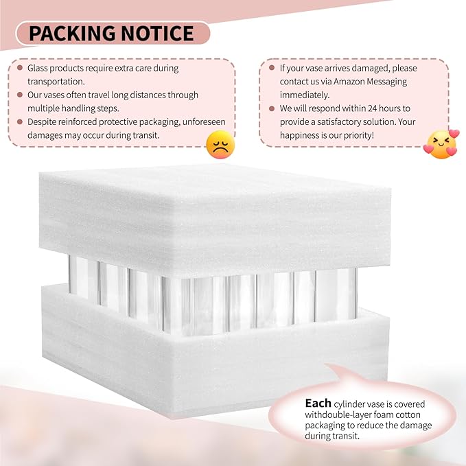 12Pack Glass Cylinder Vases for Centerpieces - Image 4