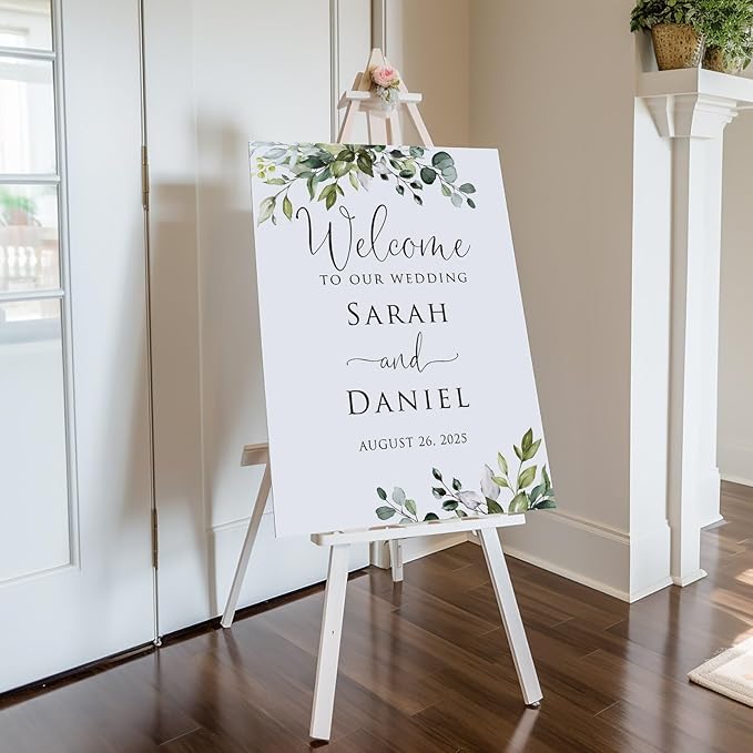Welcome Wedding Sign Personalized, Personalized Wedding Welcome Sign Greenery - Image 4