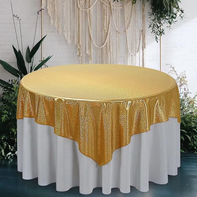 Fitable Gold Sequin Tablecloth for Parties 54x54 Inch by Fitable