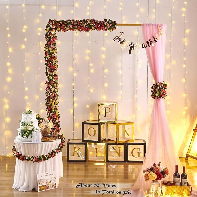 8 Pcs x 8.2 ft Flower Garland Artificial Rose Vine Flowers - Image 9