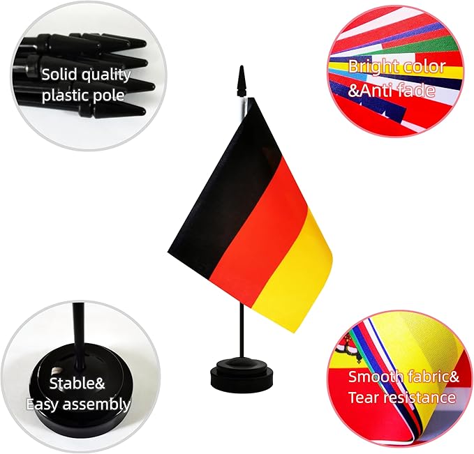 2 Pack Germany Desk Flag, Germanic Table Office Flag - Image 3