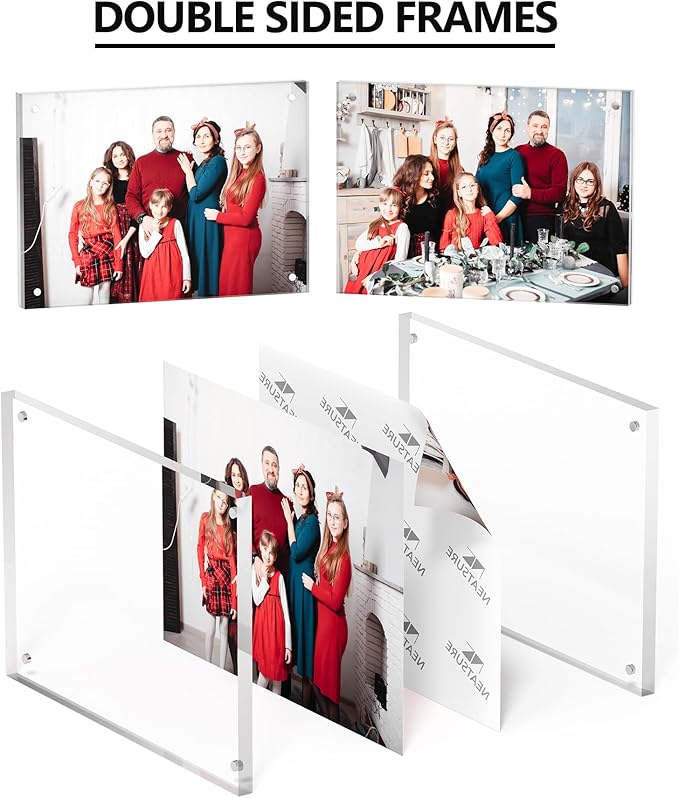 5x7 Acrylic Picture Frame 3 Pack, Desktop Display Decor Gift - Image 2