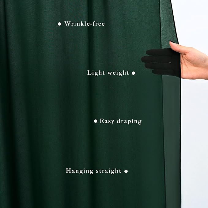 Emerald Green 2 Panels Wedding Arch Draping Fabric 20Ft Length x 28" Width Arch - Image 5