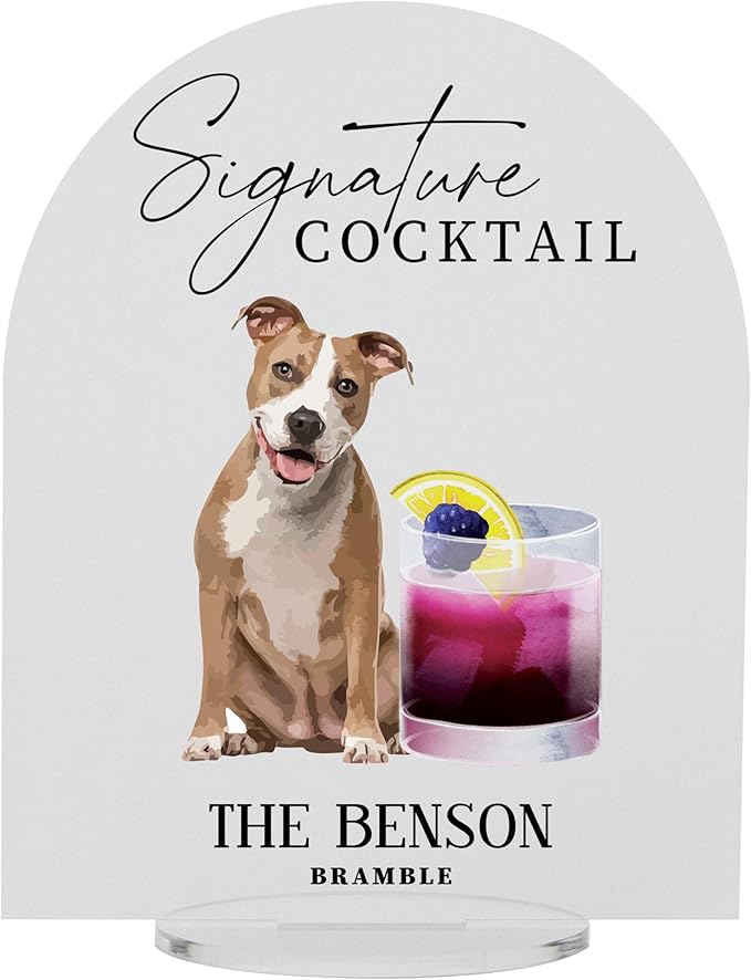 Pet Signature Drink Wedding Signs by Elation+Factory+Co.