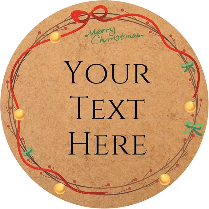 100-1000pcs Custom Stickers Merry Christmas Stickers Personalized Labels by Unknown