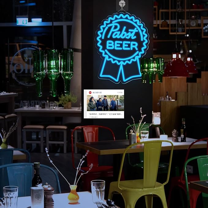 Pabst Beer Neon Signs for Wall Decor，LED Neon Lights Suitable for Man Cave Bar - Image 3