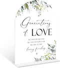 Greenery Generations Of Love Sign, 6 x 8 Inch White Arch Acrylic Wedding Sign by Qoqxjodd