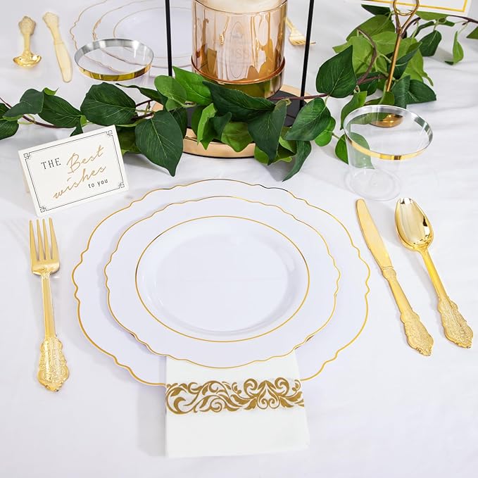 350 Pieces Gold Disposable Plates - Image 7