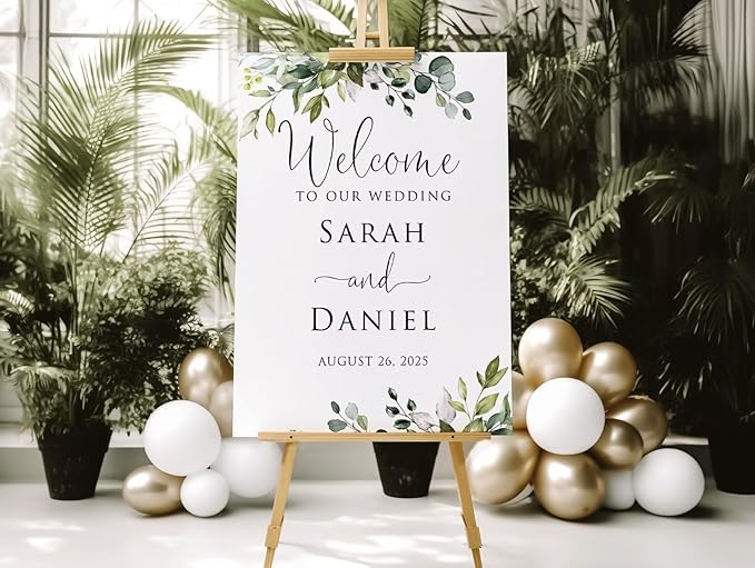Personalized Wedding Welcome Sign, Pole Mount by CENOVACY
