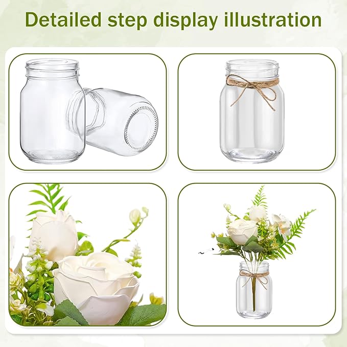 12 Pcs Mason Jar Table Centerpiece Floral Table Centerpiece Vases - Image 3