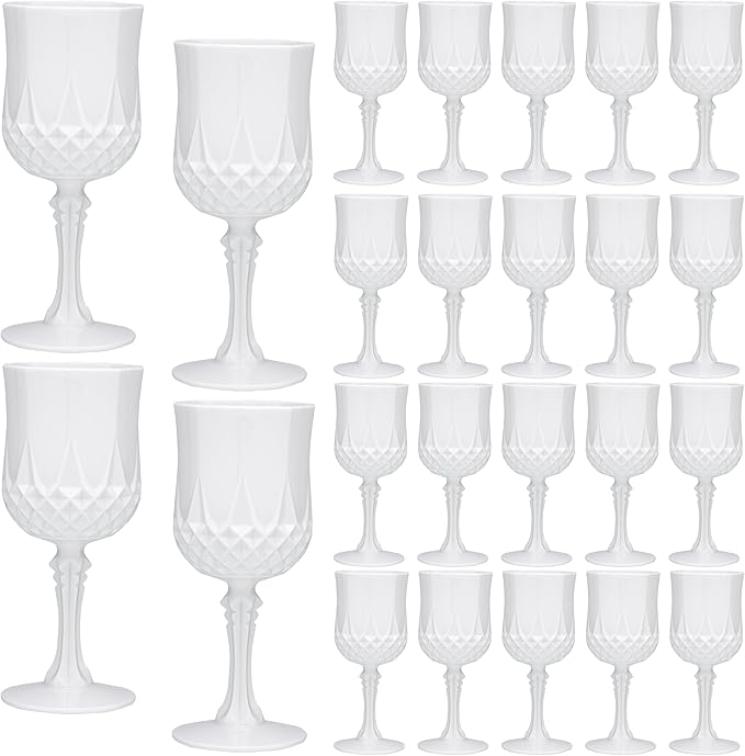 JLYLOL Plastic Vintage Wine Glasses 7OZ Plastic Goblets Vintage Drinking by JLYLOL