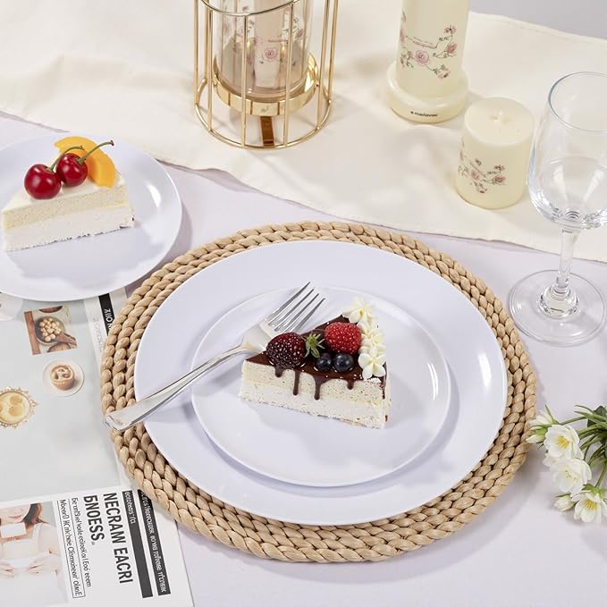 bUCLA 100PCS White Plastic Plates - Image 3