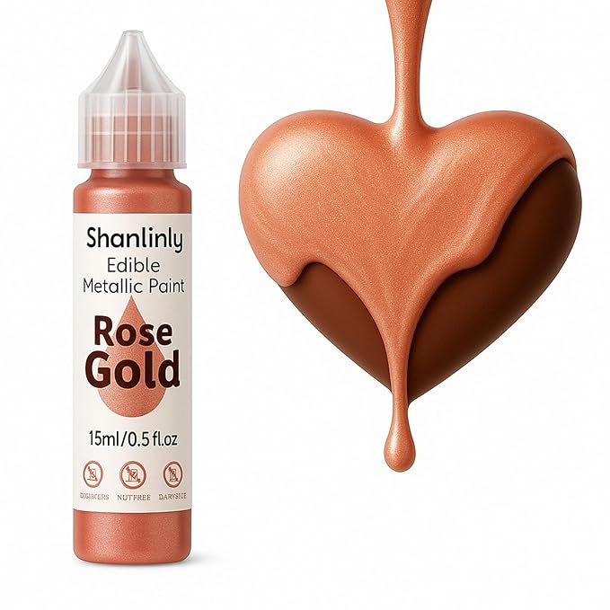 Rose Gold Metallic Edible Paint by Unknown
