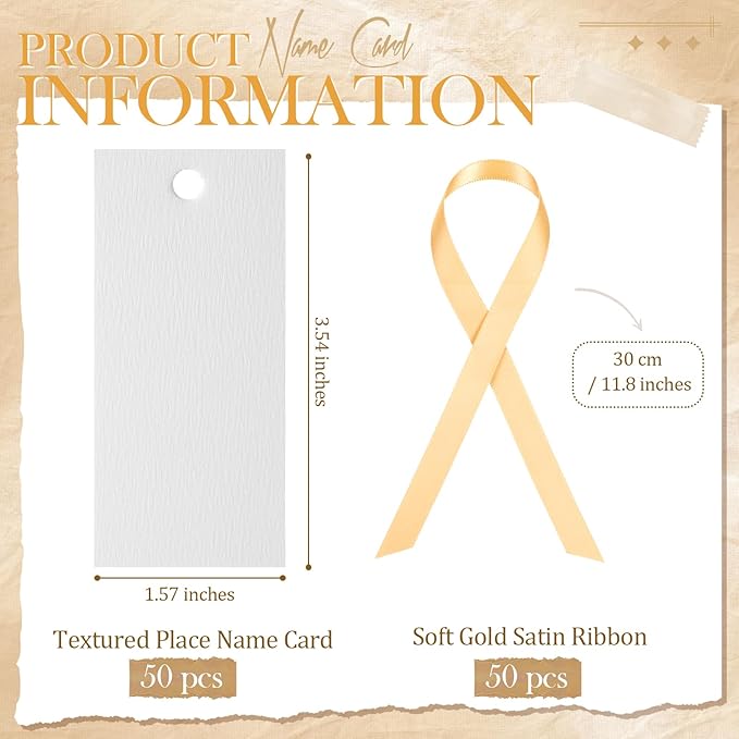 50 Pcs Name Place Cards for Table Setting Blank Wedding Place Cards - Image 2