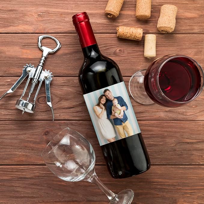 Andaz Press Bulk Photo Personalized Gift and Party Favors Collection, Wine - Image 5
