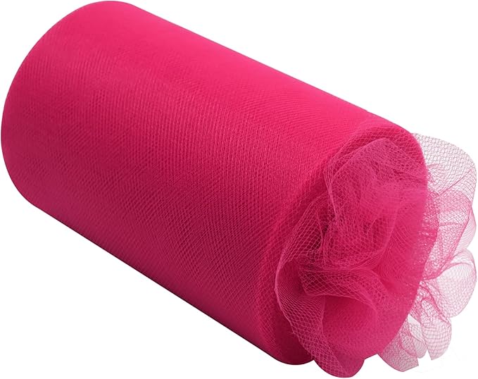 Fuchsia Tulle Fabric Rolls 6 Inch by 200 Yards Fabric Spool Tulle Ribbon - Image 8