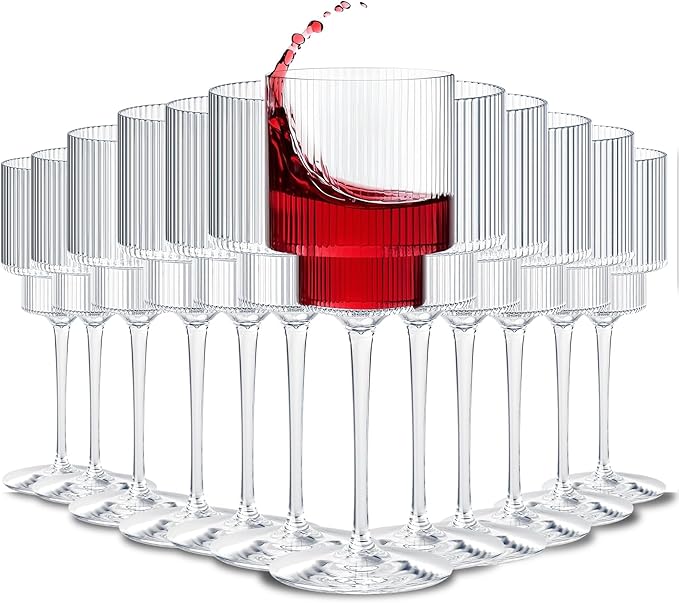 Plastic Goblets Wine Glasses - 12Oz Acrylic Wine Glasses Origami Unbreakable by Lueumxc