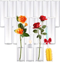 16Pcs Glass Cylinder Bud Vases for Centerpieces, 7.7 In Tall Clear Flower Vases by Unknown