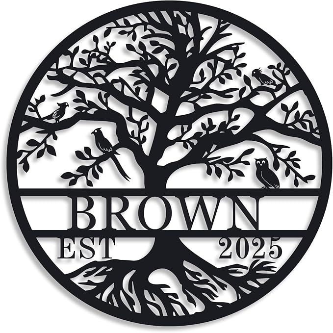 Personalized Tree of Life Metal Sign, Custom Name Sign, Tree of Life Wall Decor by ENFODREAM