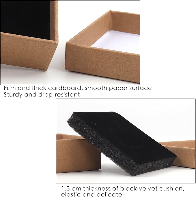 Gift Box Necklace Earring Ring Box Gift Box, 12 Pieces Square Cardboard Jewelry - Image 3