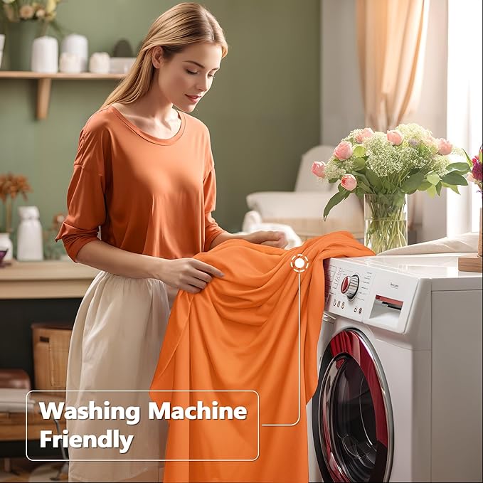 Wish Care 2 Pack Orange Spandex Table Clothes - Image 8