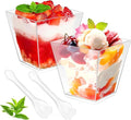 50 Pack 3.5 oz Clear Plastic Square Dessert Cups by Piopiocoing