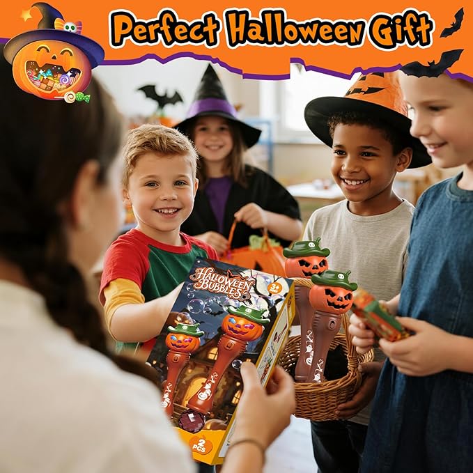 Halloween Pumpkin Bubble Wand for Kids - Image 7