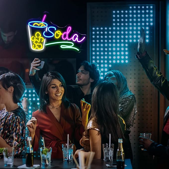Soda Neon Sign LED Neon Light Dimmable Cocktails Neon Sign - Image 7