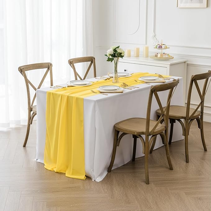 12Pack 9ft Chiffon Table Runner 14x108 Inch Sheer Romantic Table Runner - Image 7