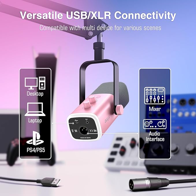 FIFINE XLR Gaming Microphone USB, PC Dynamic Microphone Kit - Image 3