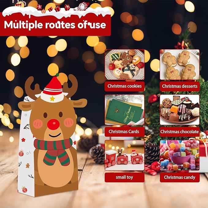 Tikitup 24PCS Christmas Treat Bags, Xmas Cookies Wrapping Gift - Image 3