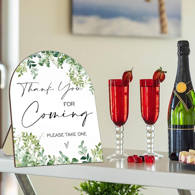 Thank You for Coming Please Take One Sign, Eucalyptus Leaf Decoration Wedding - Image 4