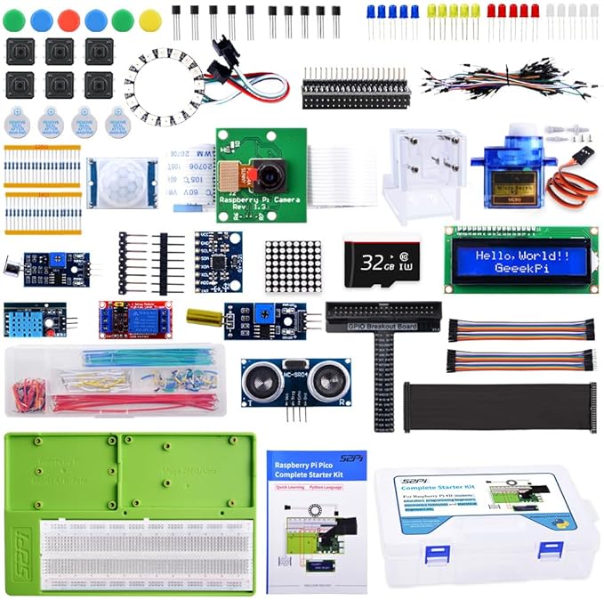 GeeekPi Complete Starter Kit for Raspberry Pi 4B, Python C Java Scratch Code by GeeekPi