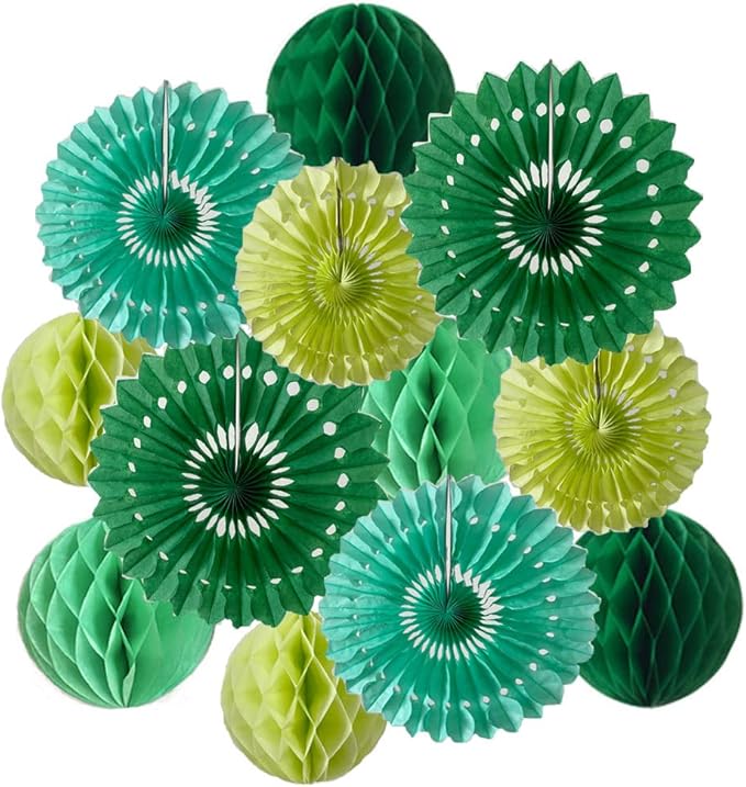 12pcs 6’’ 8’’ Honeycomb Balls Tissue Paper Fans Party Honeycomb Ball Fans Wall by Yangeey