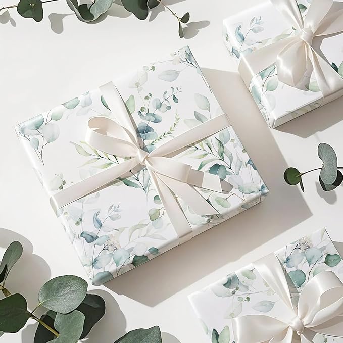 WRAPAHOLIC Eucalyptus Leaves Wrapping Paper Roll - Image 4