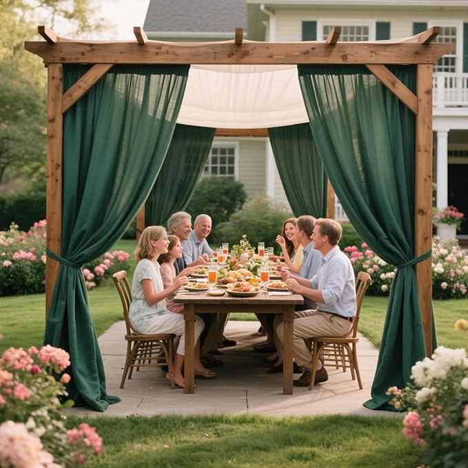 VOK Dark Green Wedding Arch Draping Fabric Chiffon Fabric, 29in x 18Ft 2 Panels - Image 3